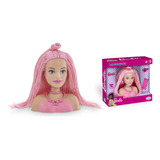 Barbie Busto Para Pentear Cabelo Rosa + Acessórios - Pupee