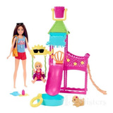 Barbie Skipper Parque Aquatico Boneca E Pets Mattel Hkd80
