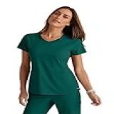 Barco Grey's Anatomy Spandex Stretch Direct - Blusa Feminina De Uniforme Hospitalar Com Gola V, Verde Ca Ador, Gg