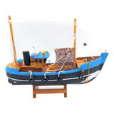 Barco Pesqueiro 25cm Madeira