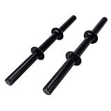 Barra De Musculação Com Presilha  40 Cm  Kit Com 2 Halteres Para Anilhas  Com Presilhas 