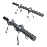Barra Halteres 40cm Maciça Com Presilhas   Fitness Prado