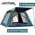 Barraca De Camping 3/4 Pessoas Para Acampar Upf 50+ Automatica 215*215*145cm Joyfox Cor Verde-claro
