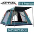 Barraca De Camping Automatica Upf 50+ Impermeavel 1500mm Grande Para 5-8 Pessoas 240*240*155cm Joyfox Cor Verde-escuro