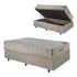 Base Box Baú 88x188 Linho Bege Com Colchão Airtech Ortobom