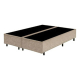 Base Box Casal Bipartida 138x188x42cm Suede Resistente Full