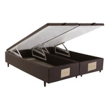 Base Cama Box Baú Herval Queen Idea  46x158x198 Cm  Marrom