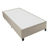 Base Cama Caixa Box Bege Solteiro Suede Veludo Reforçada Lorenttistore