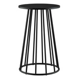 Base Cone Aço Carbono Para Tampo Madeira Ou Vidro Preto
