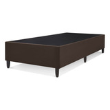 Base De Cama Box Marrom Luxo Reforçado Solteiro Suede Veludo Resistente 188x88cm Megalarstore