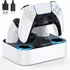 Base De Carregamento Do Controlador Dual Sense Para O Ps5 Gllai Y12 Carregamento Usb Para Tensão Doméstica De 127 V 220 V Desconexão Automática Quando Totalmente Carregado Seguro E Confiável Branco