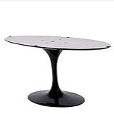 Base De Mesa De Jantar Saarinen Oval Para Tampo De 160x90 Até 244x122 Cm Preto