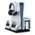 Base Para Ps5 Slim Fat Cooler Suporte Controle Jogos Led Rgb