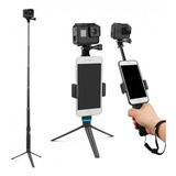 Bastão 6x1 Telesin Tripe Portátil P  Câmera Celular Selfie Cor Preto