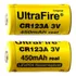 Bat Cr123a 3v Recarregável Ultrafire 450mah Real Lifepo 2pçs