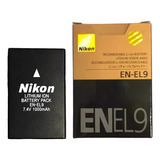 Bat,nikon D60 En-el9 Preta 1000 Mah Nota Fiscal Original Top