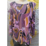 Bata/blusa Borisu Manga Flare Mix Estampas Tam 48