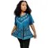 Bata Feminina Indiana Manga Curta Bordada Tie Dye Plus Size
