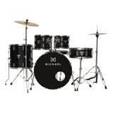 Bateria Acústica Completa Michael Trinity Dmt222 Bumbo 22 Cor Bk - Preto