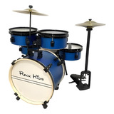 Bateria Infantil Rock Kids Com Chimbal Profissional 2 Tons Cor Azul