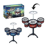 Bateria Mini Infantil 8 Peças Rock Star Brinquedo Drum Bass
