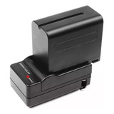 Bateria Np f970 7200mah 01 Carregador Np F970