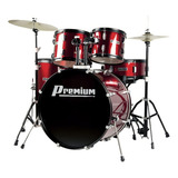 Bateria Premium Dx722 Wr Vinho Com Banco E Pratos Cor Bumbo 22 Vinho
