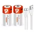Bateria Recarregavel Grande Tipo D 12000mwh Tipo C Genai 5v