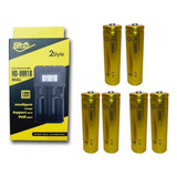 Baterias 18650 6 Unidades +carregador Duplo 3,7/4,2v 8800mah