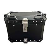Bau Bauleto Aluminio Preto 45 Litros Amolfatado Com Suporte Universal Honda Yamanha Bajaj BMW