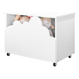 Baú De Brinquedos Alegria Branca   Brinde Luminária Led