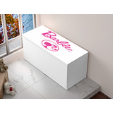 Baú Organizador Brinquedos Menina Barbie Em Mdf Branco