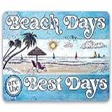 Beach Days Are The Best Days Placa De Arte De Parede De Metal Rústico Para Amantes De Praia Decoração De Casa Costeira Ou Decorações Temáticas Náuticas Arte De Praia Relaxante 20 X 30 Cm Placa De