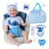Bebê Reborn Boneco Stitch Em Silicone Com Bolsa Maternidade