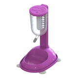 Bebedouro E Comedouro Simples Rosa Anti formiga   Mma Pet