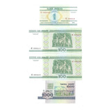 Belarus 4 Cédulas 1/100/1000 Rublos 1998 / E Ano 2000 F.e 