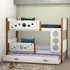 Beliche Infantil Solteiro Star C/ Cama Auxiliar Branco / Mel Cor Branco Com Mel Bolinhas