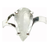 Belo Anel Água Marinha Natural Multifaceteda Prata 950k Aa14