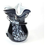 Belo Vaso Murano Negro
