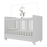 Berço Americano 3 Em 1 Com Rodízios Para Colchão 70 X 130 Cm Pimpolho Multimóveis Branco