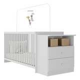 Berço Cômoda Com Colchão Incluso Meu Bebê Multimóveis Branco