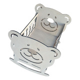 Berço De Boneca Urso 60x45 5 Mdf 6mm Cor Mdf Natural