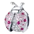 Berloque Charm Separador Cravejado Rosa Joaninha Prata