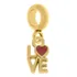 Berloque Com Pingente Mini Coração Love Folheado A Ouro 18k