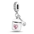Berloque Fone De Ouvidos Prata 925 E Zircônia Rosa