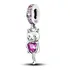 Berloque Gatinho Fofo Prata 925 E Cristal Rosa