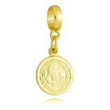 Berloque Medalha De São Bento Banhado A Ouro 18k Premium
