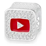 Berloque Youtube Cravejado Esmaltado