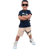 Bermuda Blusa Infantil Masculino