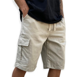 Bermuda Cargo Masculina Skate Larga C  Elástico Short Adulto